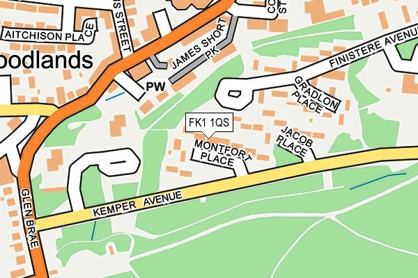 FK1 1QS map - OS OpenMap – Local (Ordnance Survey)