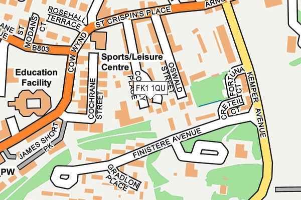 FK1 1QU map - OS OpenMap – Local (Ordnance Survey)