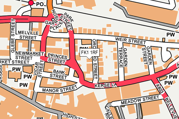 FK1 1RF map - OS OpenMap – Local (Ordnance Survey)