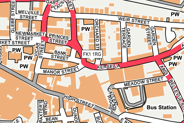 FK1 1RG map - OS OpenMap – Local (Ordnance Survey)