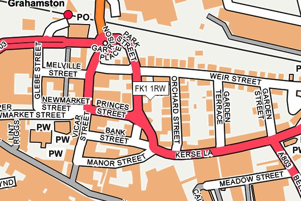 FK1 1RW map - OS OpenMap – Local (Ordnance Survey)