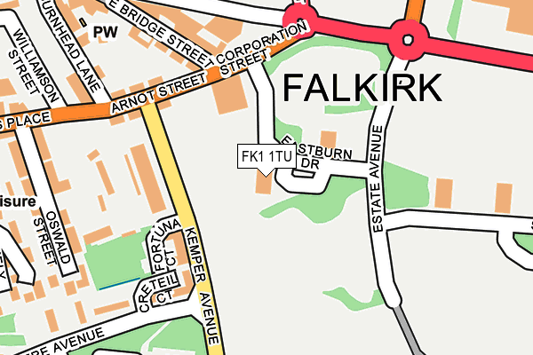 FK1 1TU map - OS OpenMap – Local (Ordnance Survey)