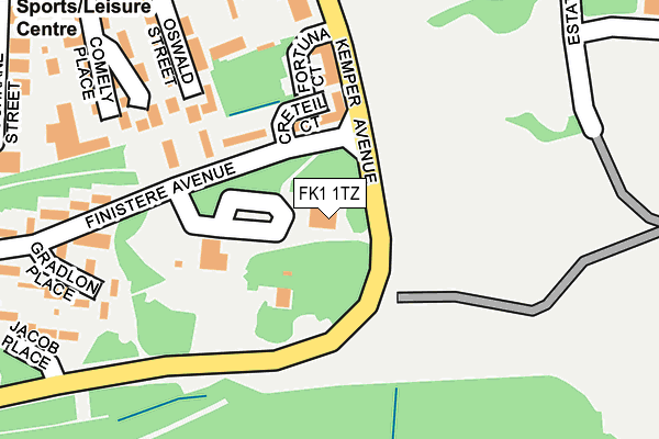 FK1 1TZ map - OS OpenMap – Local (Ordnance Survey)