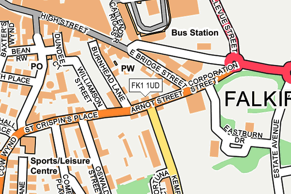 FK1 1UD map - OS OpenMap – Local (Ordnance Survey)