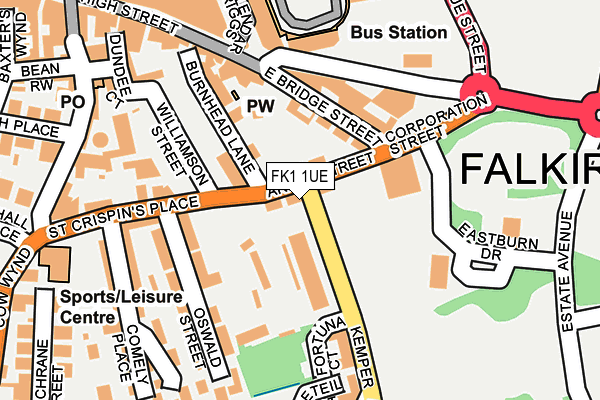 FK1 1UE map - OS OpenMap – Local (Ordnance Survey)