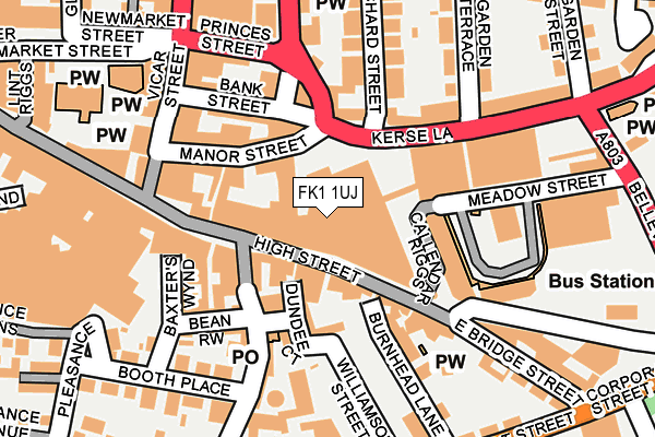 FK1 1UJ map - OS OpenMap – Local (Ordnance Survey)