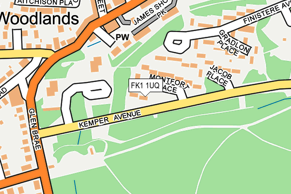 FK1 1UQ map - OS OpenMap – Local (Ordnance Survey)