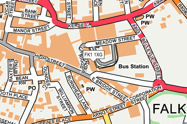 FK1 1XG map - OS OpenMap – Local (Ordnance Survey)