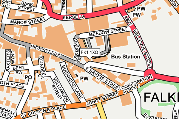 FK1 1XQ map - OS OpenMap – Local (Ordnance Survey)