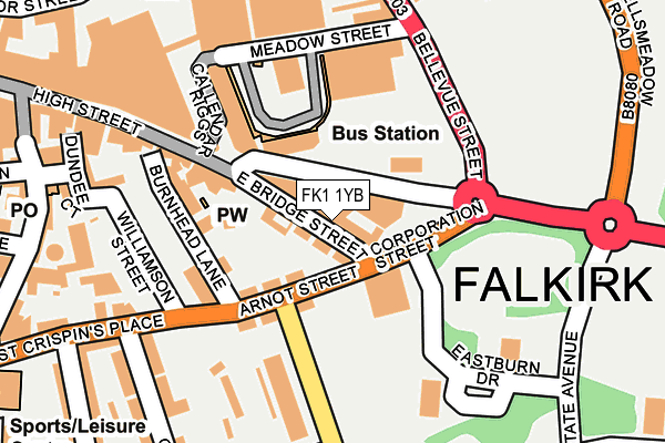 FK1 1YB map - OS OpenMap – Local (Ordnance Survey)