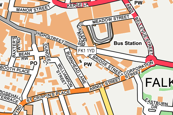 FK1 1YD map - OS OpenMap – Local (Ordnance Survey)