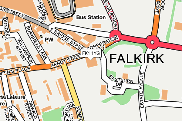 FK1 1YG map - OS OpenMap – Local (Ordnance Survey)