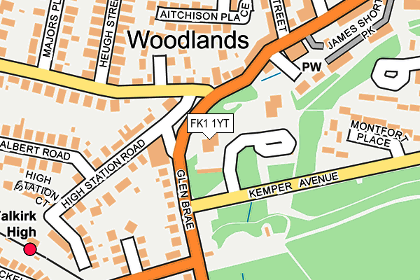 FK1 1YT map - OS OpenMap – Local (Ordnance Survey)