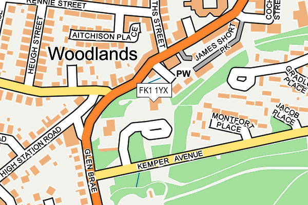 FK1 1YX map - OS OpenMap – Local (Ordnance Survey)