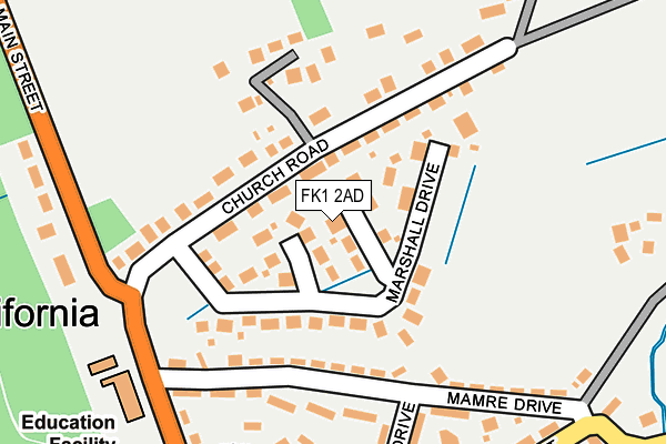 FK1 2AD map - OS OpenMap – Local (Ordnance Survey)