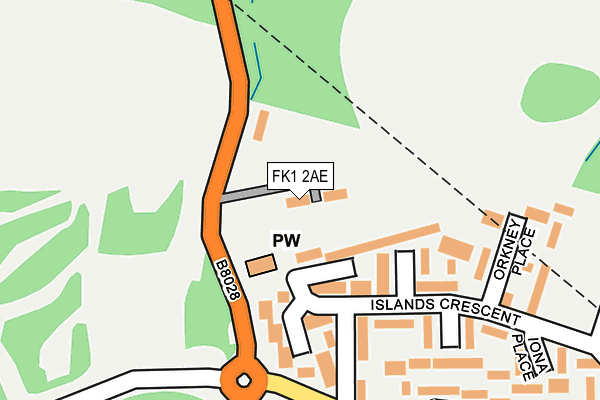 FK1 2AE map - OS OpenMap – Local (Ordnance Survey)