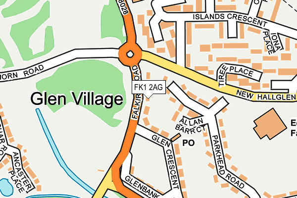 FK1 2AG map - OS OpenMap – Local (Ordnance Survey)