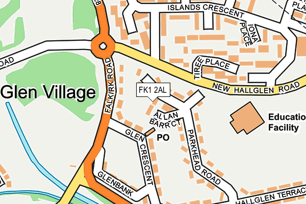 FK1 2AL map - OS OpenMap – Local (Ordnance Survey)