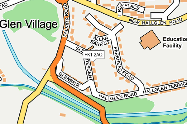 FK1 2AQ map - OS OpenMap – Local (Ordnance Survey)