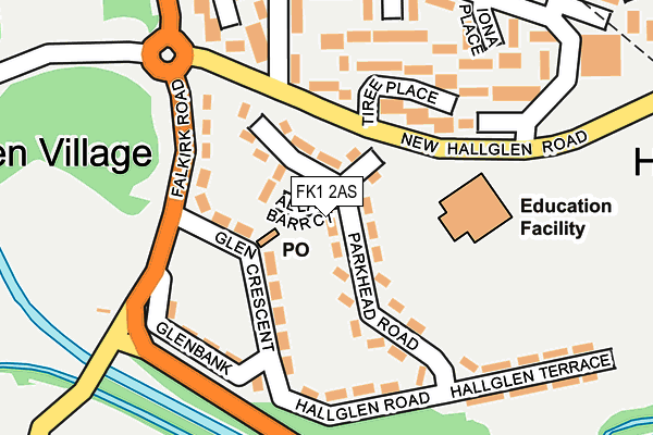 FK1 2AS map - OS OpenMap – Local (Ordnance Survey)