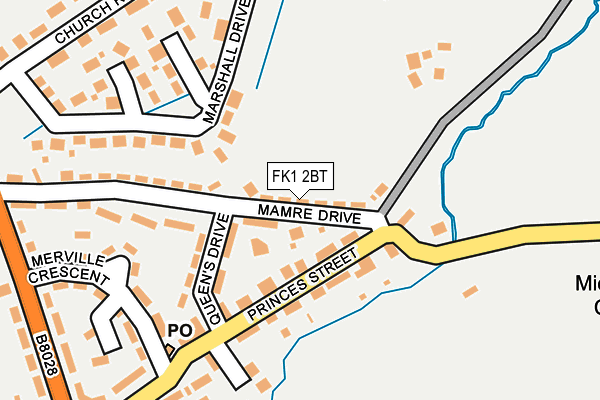 FK1 2BT map - OS OpenMap – Local (Ordnance Survey)