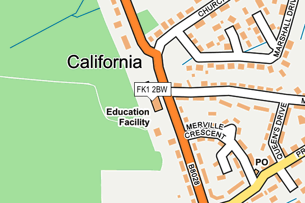 FK1 2BW map - OS OpenMap – Local (Ordnance Survey)