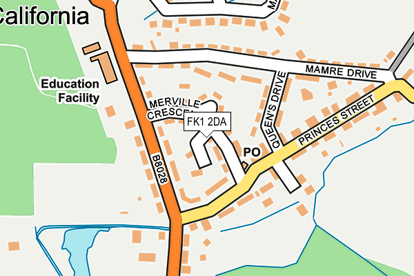 FK1 2DA map - OS OpenMap – Local (Ordnance Survey)