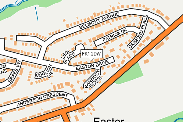FK1 2DW map - OS OpenMap – Local (Ordnance Survey)