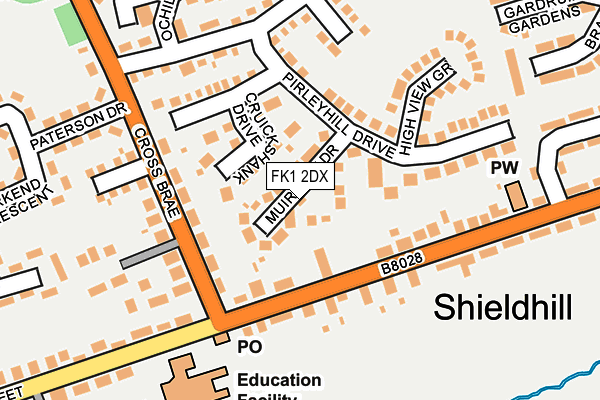 FK1 2DX map - OS OpenMap – Local (Ordnance Survey)