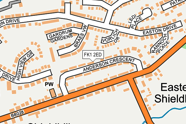 FK1 2ED map - OS OpenMap – Local (Ordnance Survey)