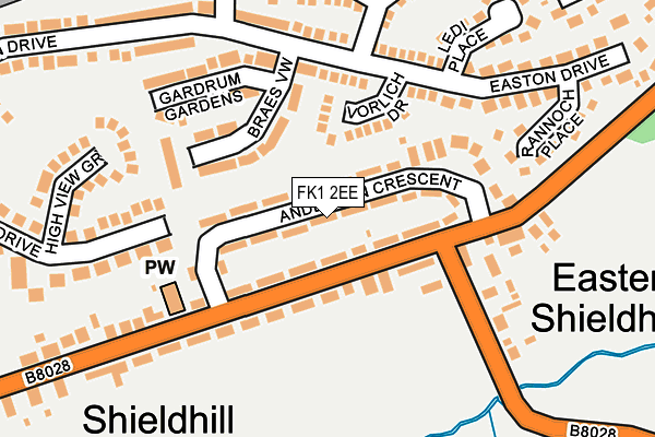 FK1 2EE map - OS OpenMap – Local (Ordnance Survey)