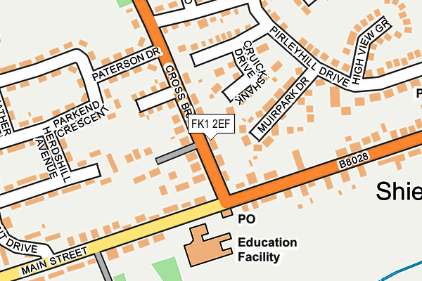 FK1 2EF map - OS OpenMap – Local (Ordnance Survey)