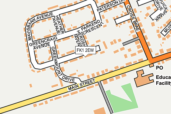 FK1 2EW map - OS OpenMap – Local (Ordnance Survey)