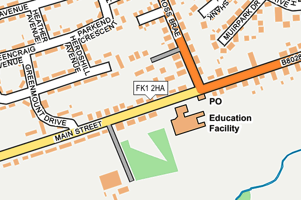FK1 2HA map - OS OpenMap – Local (Ordnance Survey)