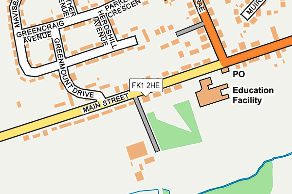 FK1 2HE map - OS OpenMap – Local (Ordnance Survey)