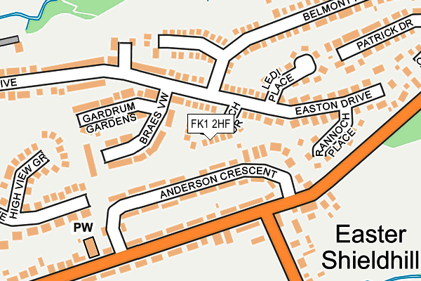 FK1 2HF map - OS OpenMap – Local (Ordnance Survey)