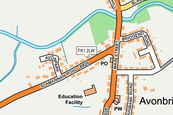FK1 2LW map - OS OpenMap – Local (Ordnance Survey)