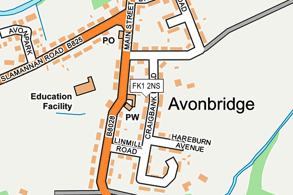 FK1 2NS map - OS OpenMap – Local (Ordnance Survey)