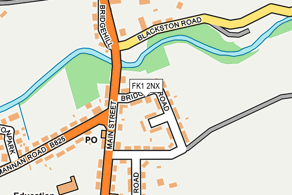 FK1 2NX map - OS OpenMap – Local (Ordnance Survey)