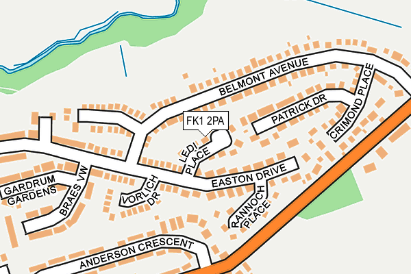 FK1 2PA map - OS OpenMap – Local (Ordnance Survey)