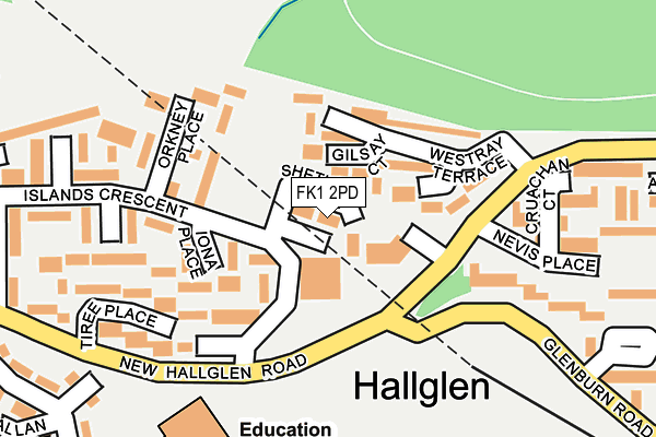 FK1 2PD map - OS OpenMap – Local (Ordnance Survey)