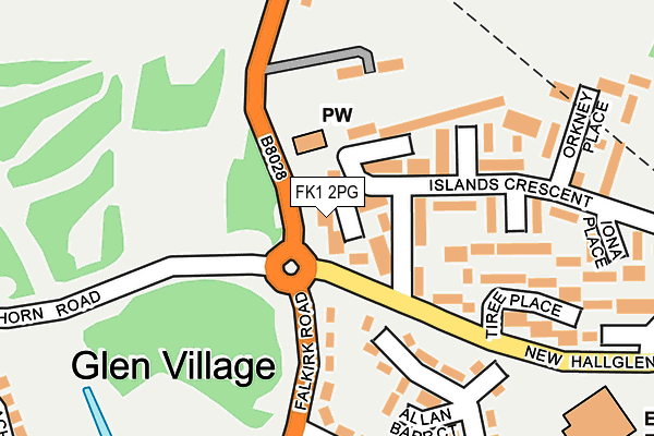 FK1 2PG map - OS OpenMap – Local (Ordnance Survey)