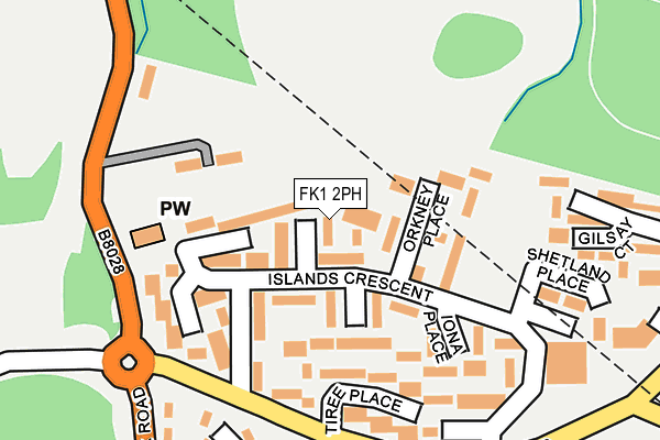 FK1 2PH map - OS OpenMap – Local (Ordnance Survey)