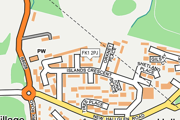 FK1 2PJ map - OS OpenMap – Local (Ordnance Survey)