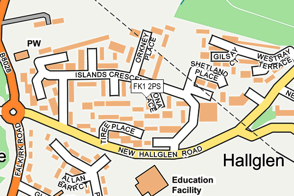 FK1 2PS map - OS OpenMap – Local (Ordnance Survey)