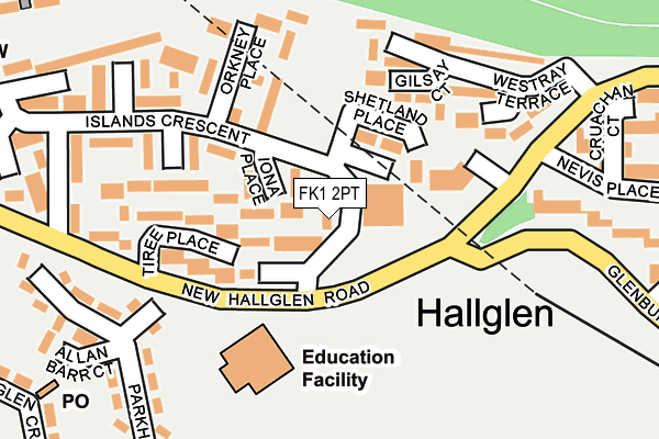 FK1 2PT map - OS OpenMap – Local (Ordnance Survey)
