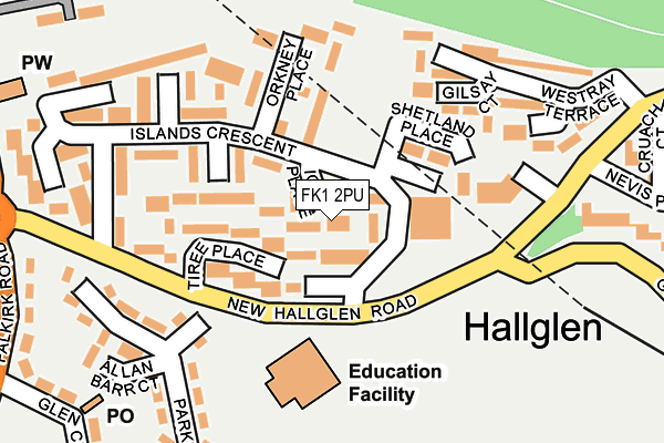 FK1 2PU map - OS OpenMap – Local (Ordnance Survey)