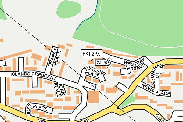 FK1 2PX map - OS OpenMap – Local (Ordnance Survey)