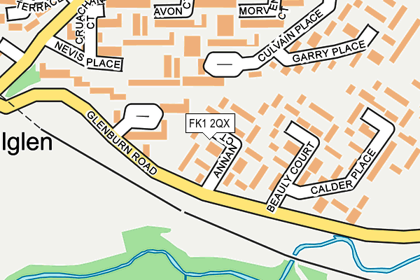 FK1 2QX map - OS OpenMap – Local (Ordnance Survey)