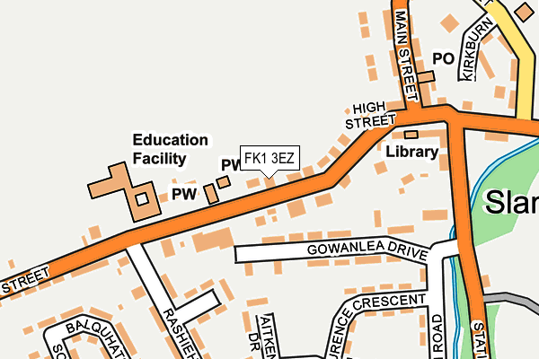 FK1 3EZ map - OS OpenMap – Local (Ordnance Survey)